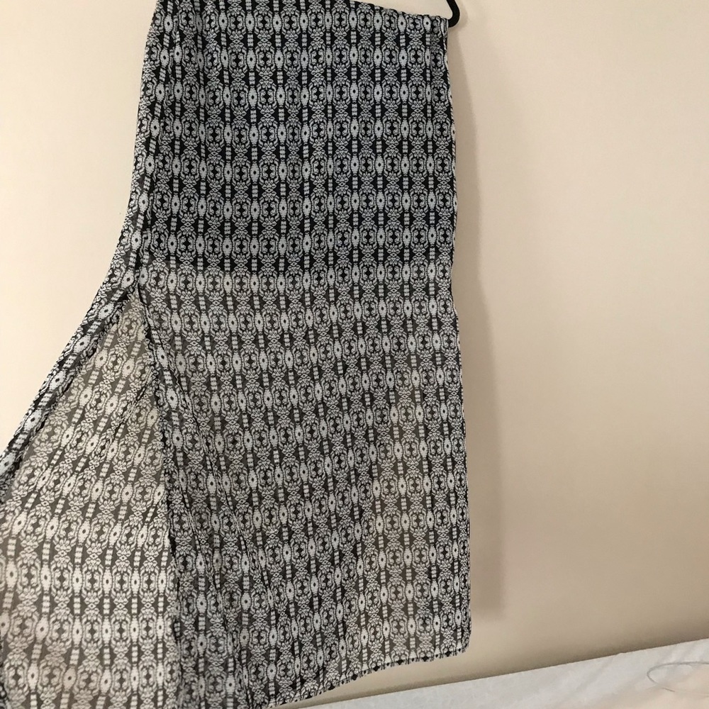 Maxi Skirt with Sheer Material and Slit